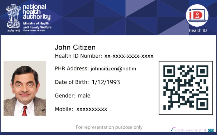 Download India National health authority health ID card Photoshop template